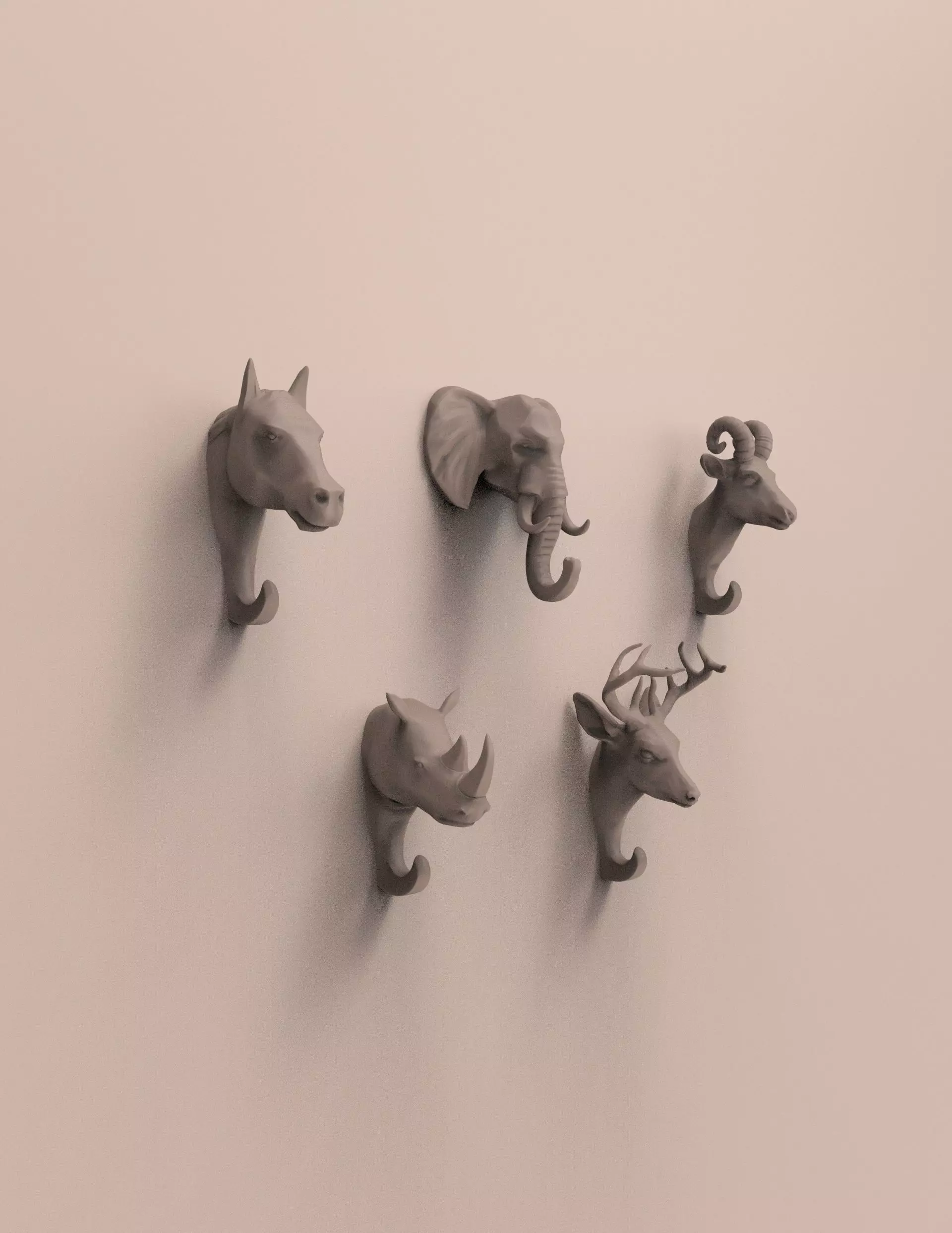 Animal Wall Hooks Printables 3D print model