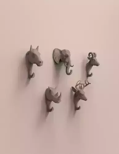 Animal Wall Hooks Printables 3D print model