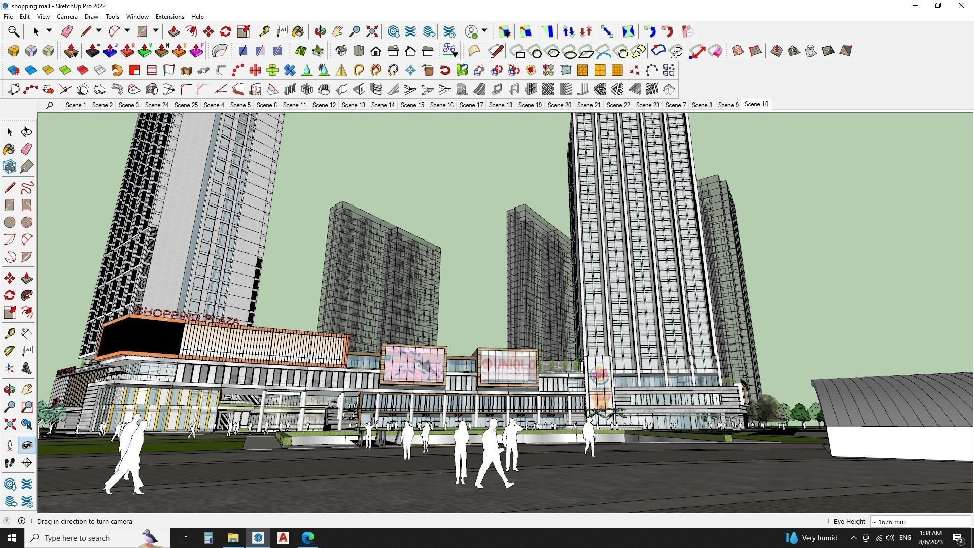Sketchup Shopping mall with apartments  3D model_5