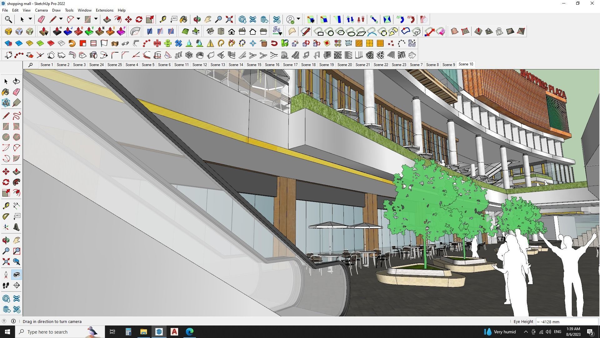 Sketchup Shopping mall with apartments  3D model_2