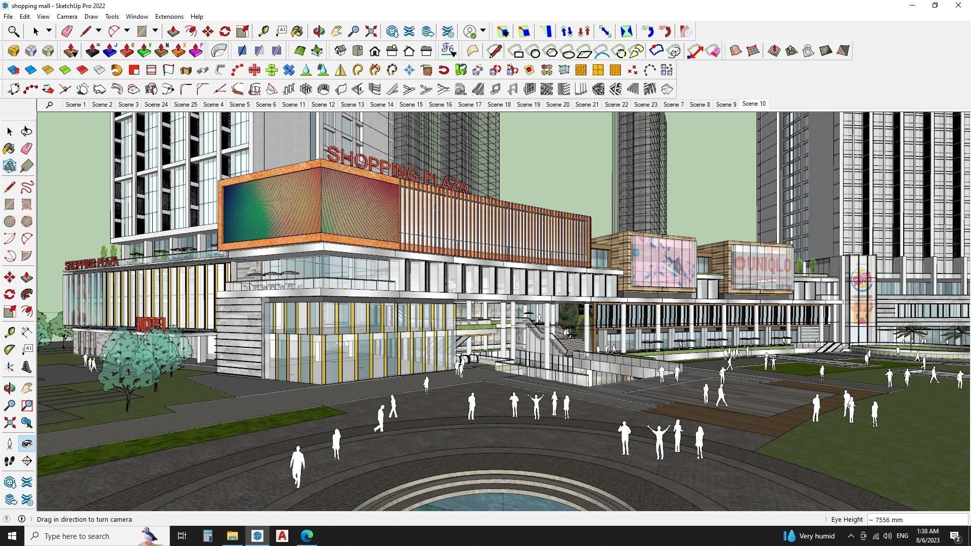 Sketchup Shopping mall with apartments  3D model_9