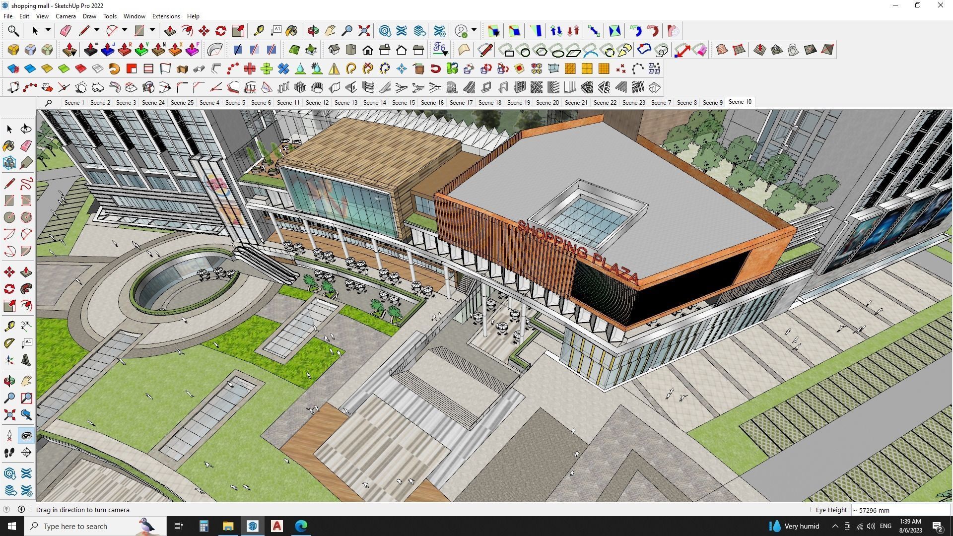 Sketchup Shopping mall with apartments  3D model_3