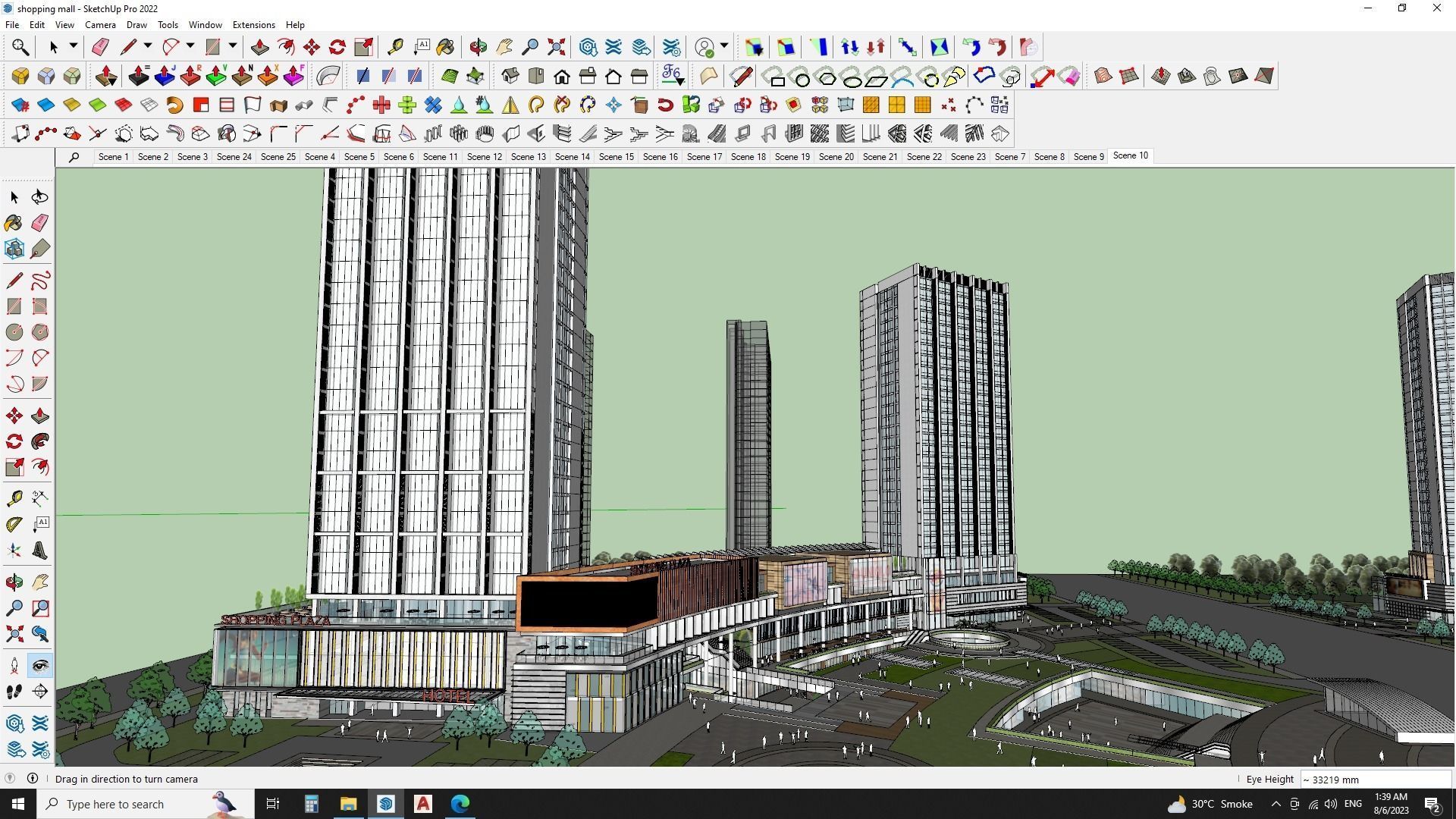 Sketchup Shopping mall with apartments  3D model_4