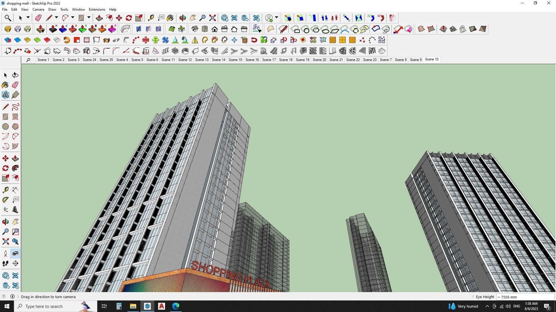 Sketchup Shopping mall with apartments  3D model_10
