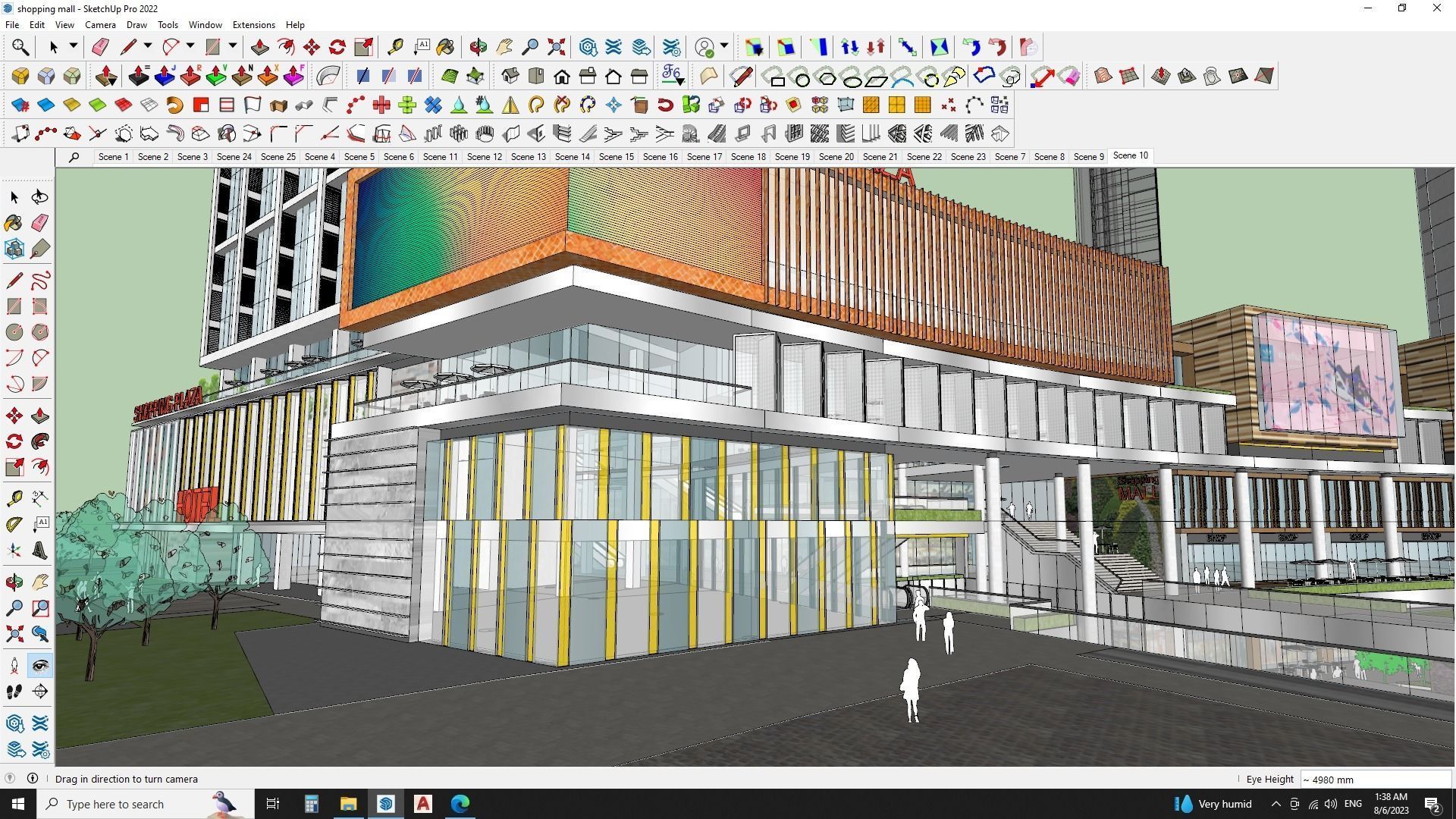 Sketchup Shopping mall with apartments  3D model_8