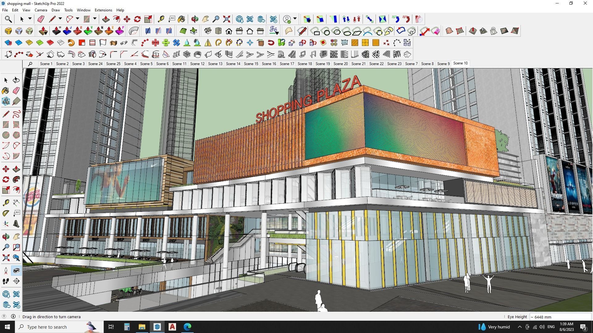 Sketchup Shopping mall with apartments  3D model_11