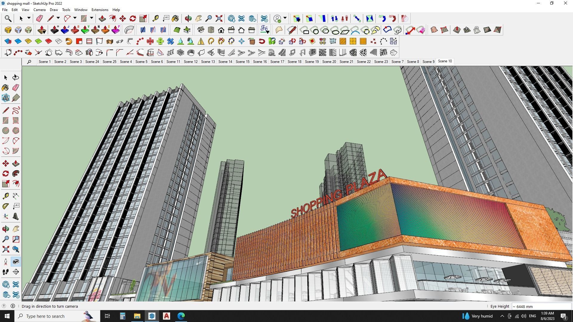 Sketchup Shopping mall with apartments  3D model_12