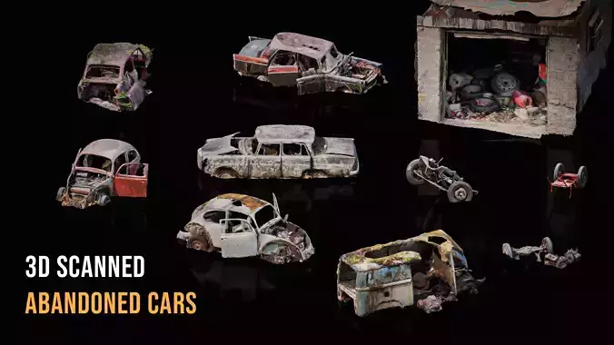 3D Scanned abandoned cars