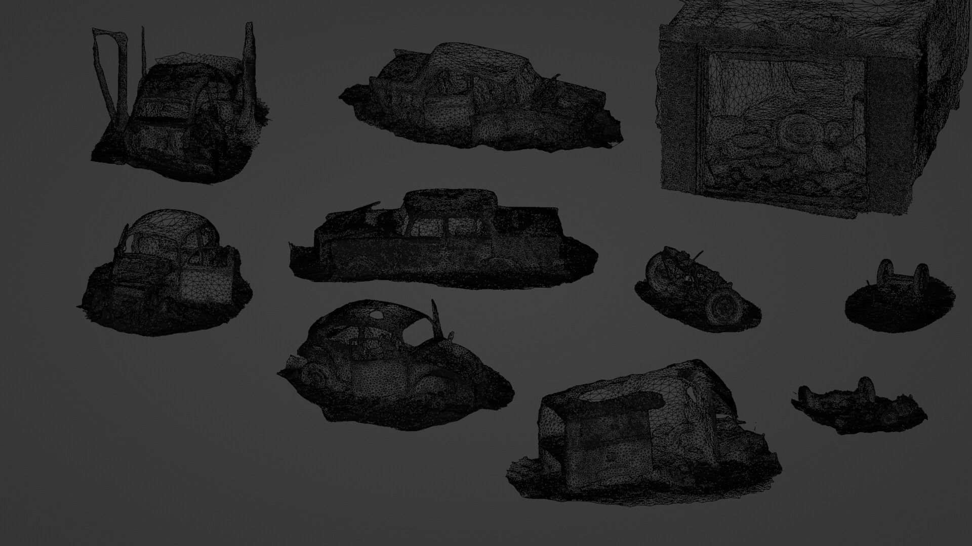 3D Scanned abandoned cars 3D model_4