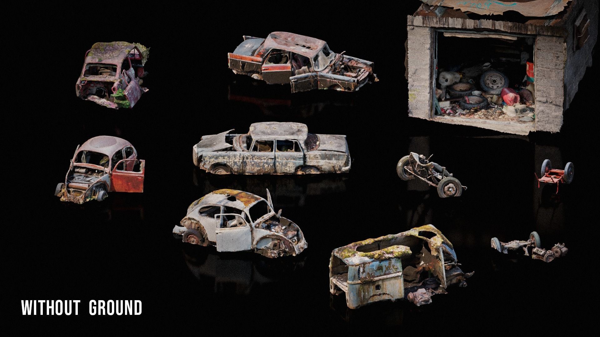 3D Scanned abandoned cars 3D model_2