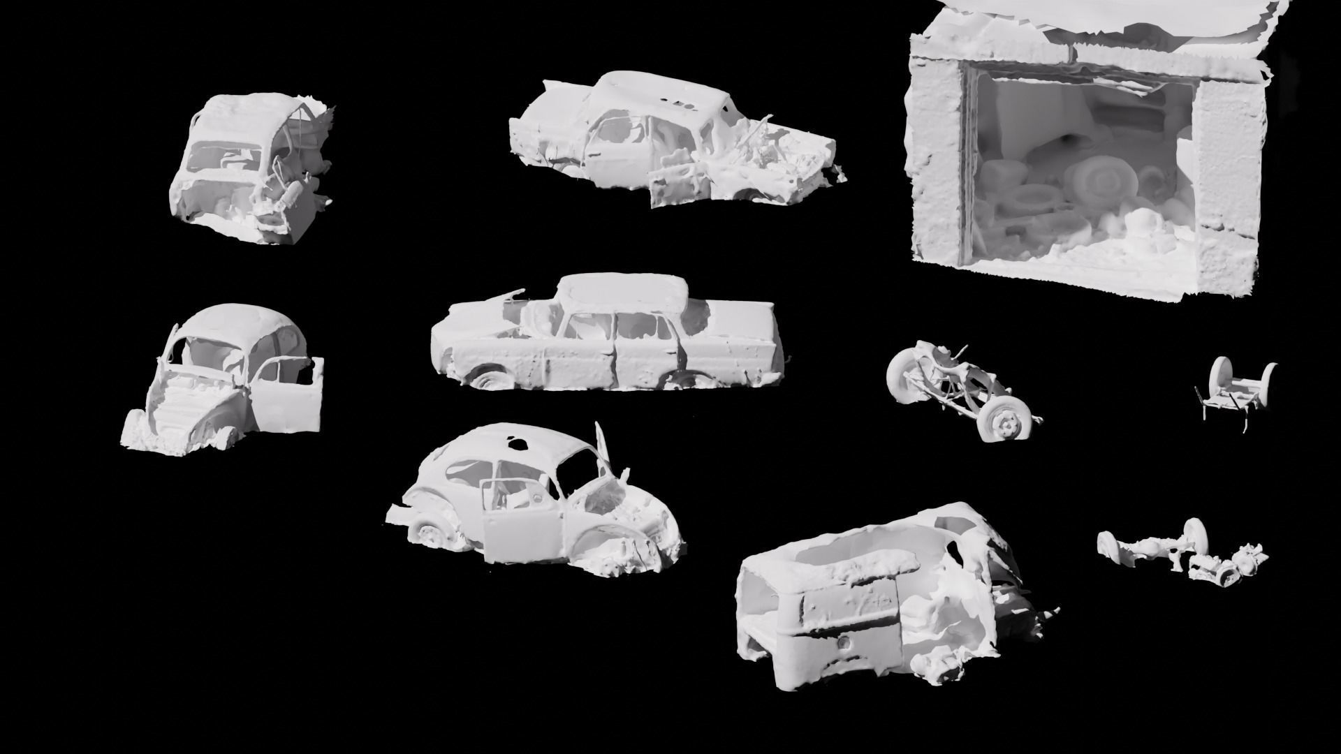 3D Scanned abandoned cars 3D model_6