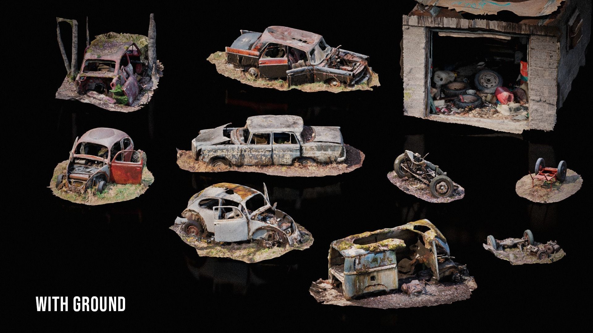 3D Scanned abandoned cars 3D model_1