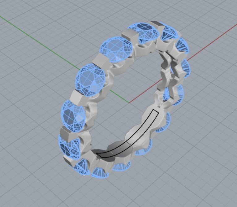wedding ring 3D print model_7