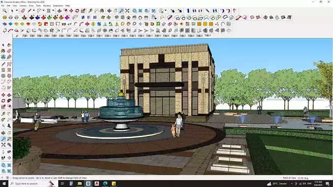 Art deco office building with theme park sketchup model