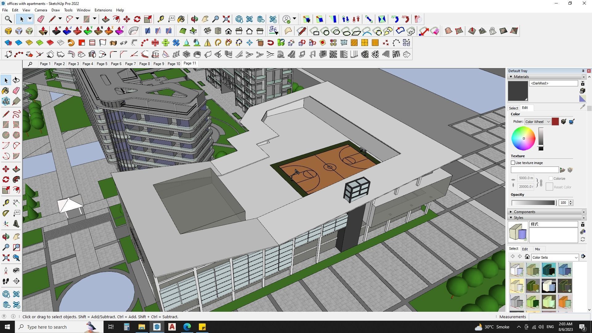 Architectural building sketchup model 3D model_6
