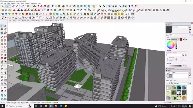 Architectural building sketchup model