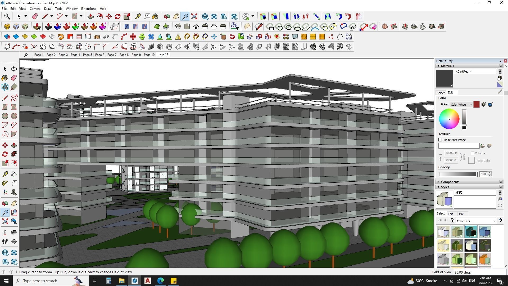 Architectural building sketchup model 3D model_9