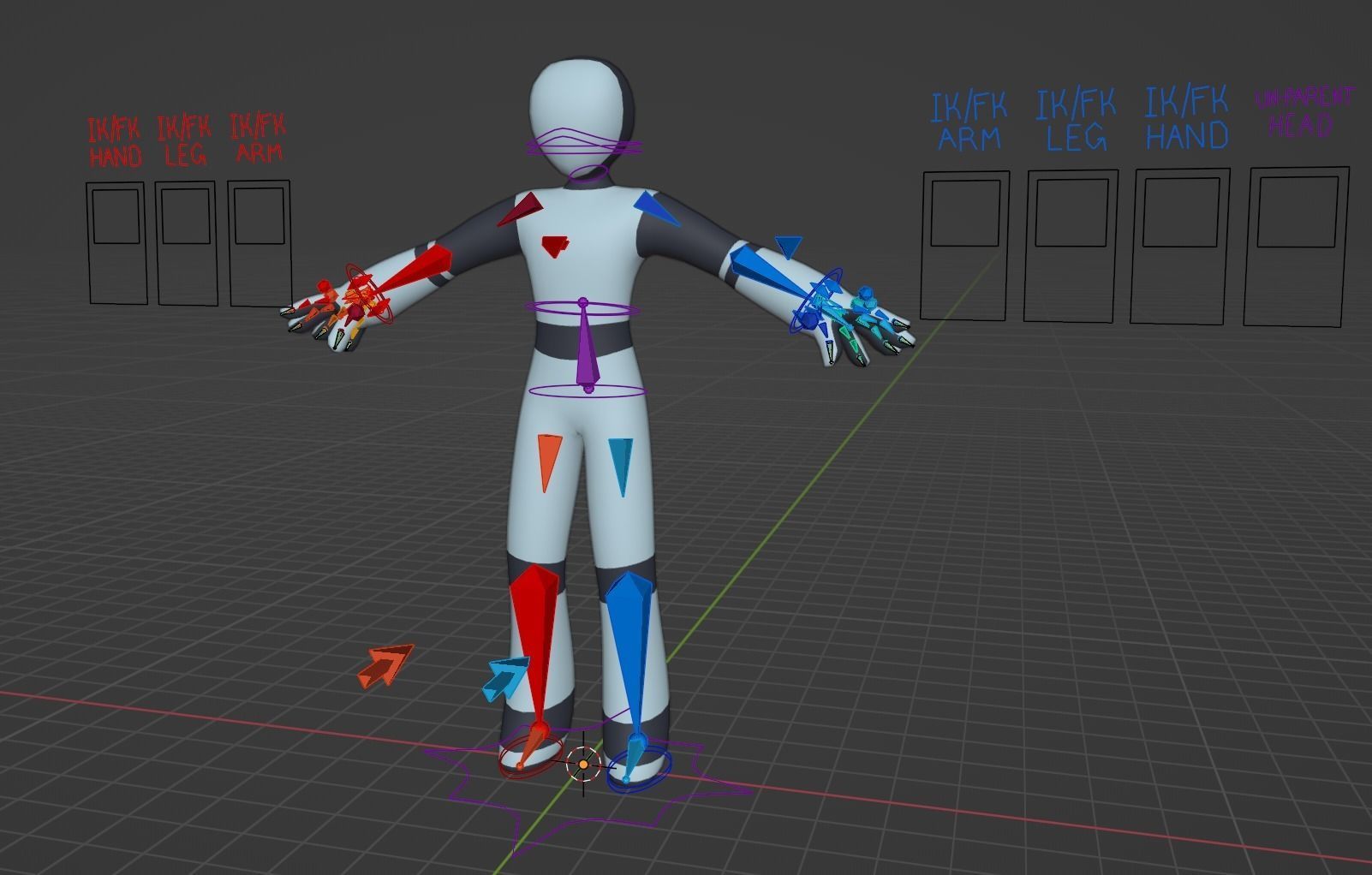 Basic Humanoid Rig Free 3D model_1