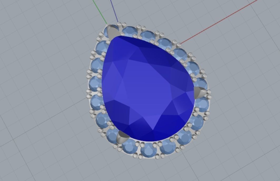 pendant with stones 3D print model_8