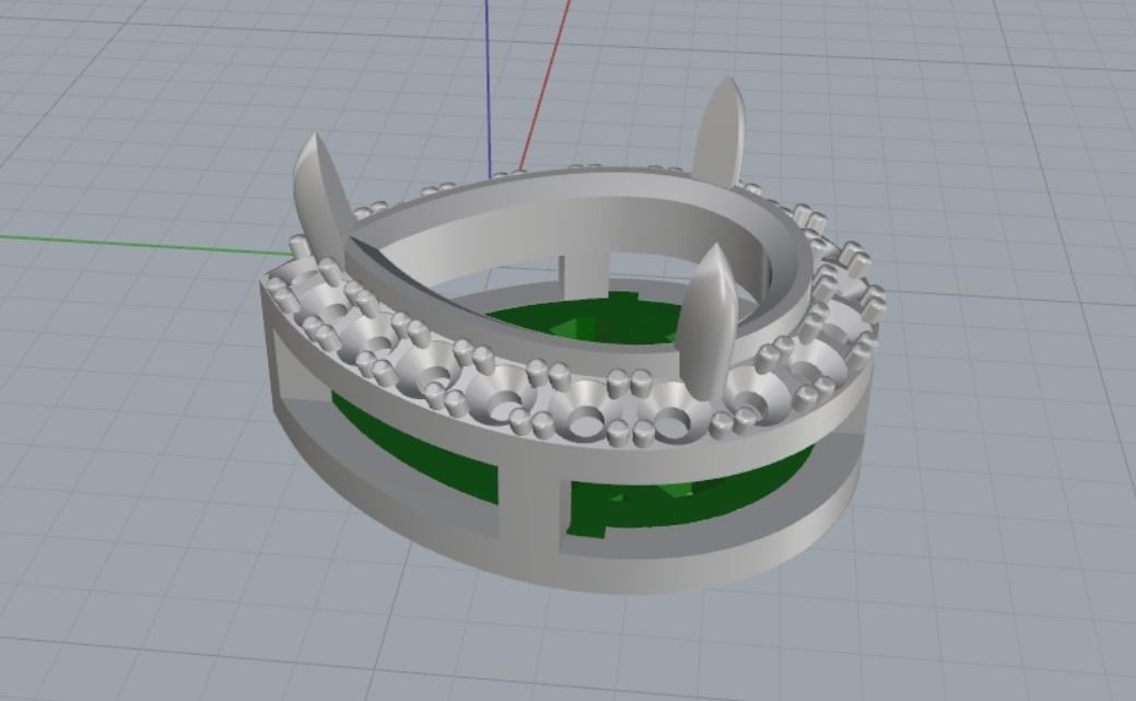 pendant with stones 3D print model_9