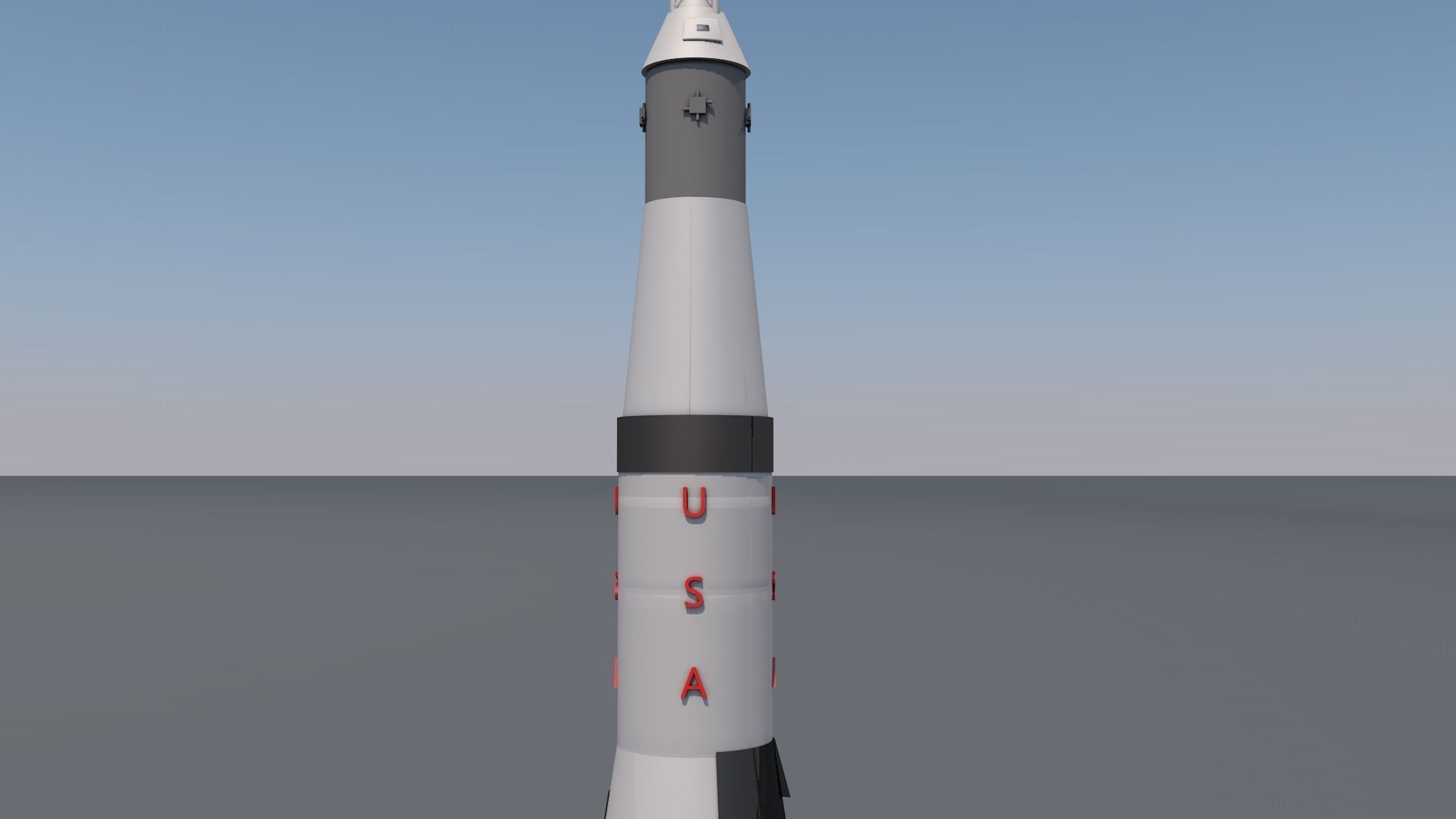 Apollo Satrun V cartoon style Low-poly 3D model_4