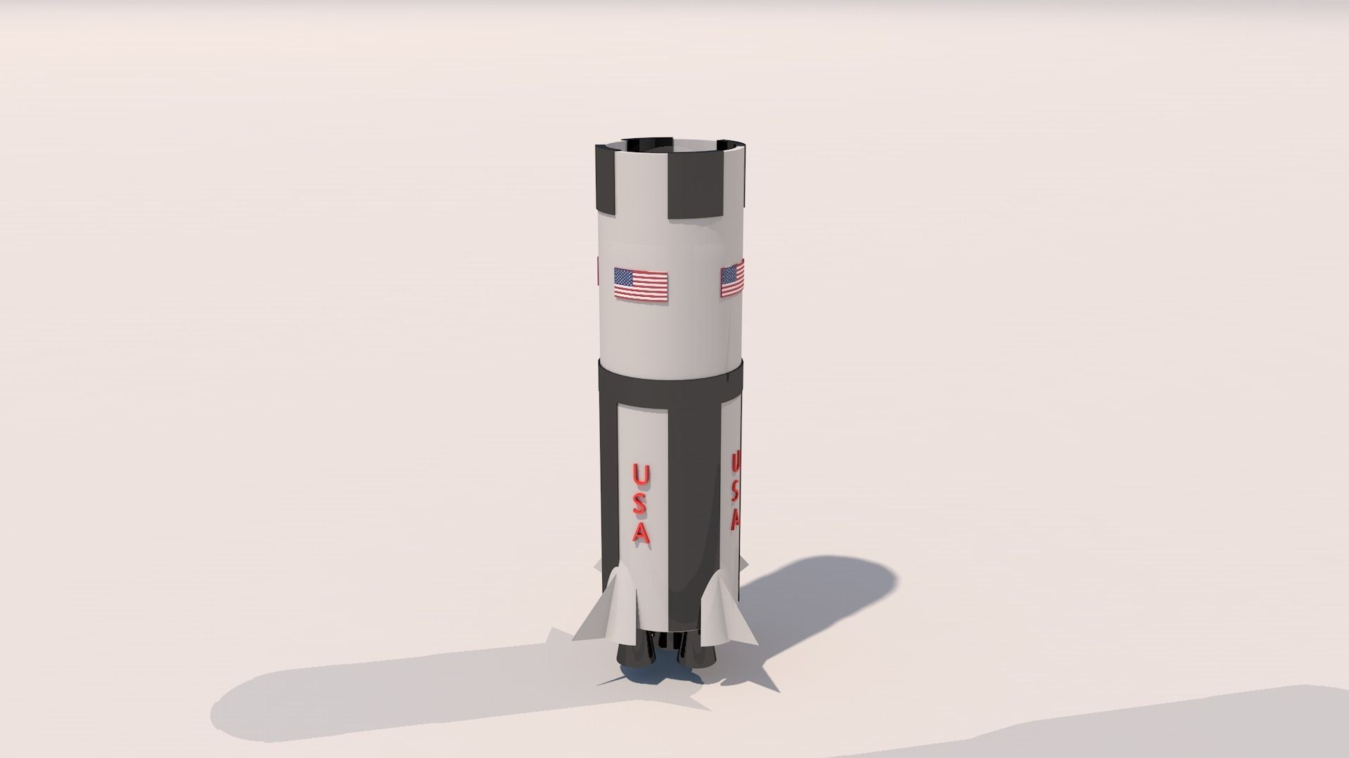 Apollo Satrun V cartoon style Low-poly 3D model_9