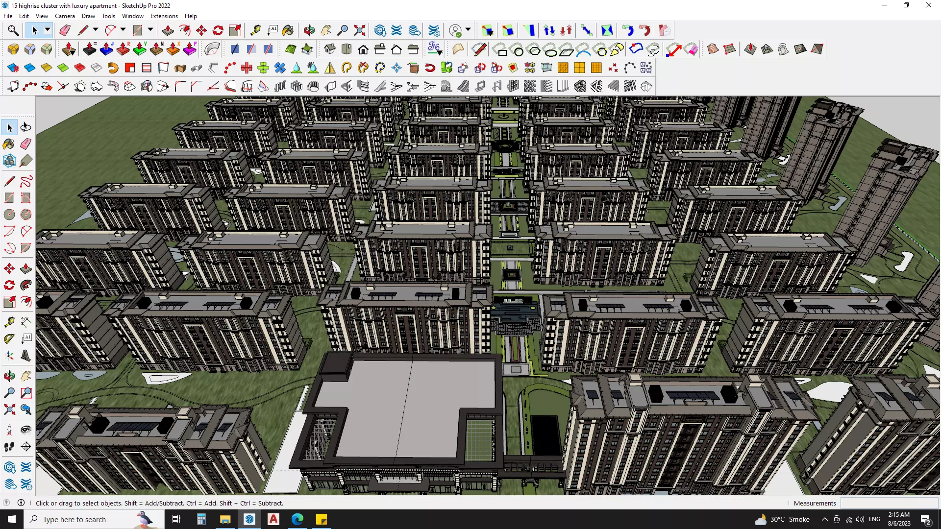 Highrise cluster with luxury apartments 3d model 3D model_0