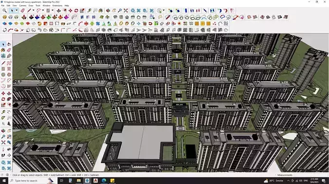 Highrise cluster with luxury apartments 3d model 3D model