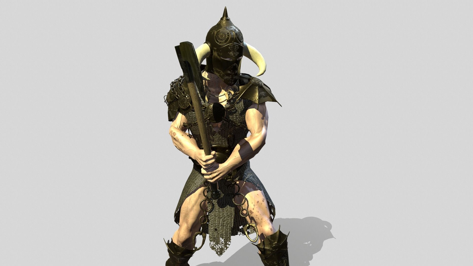 Ancient Warrior Low-poly 3D model_13