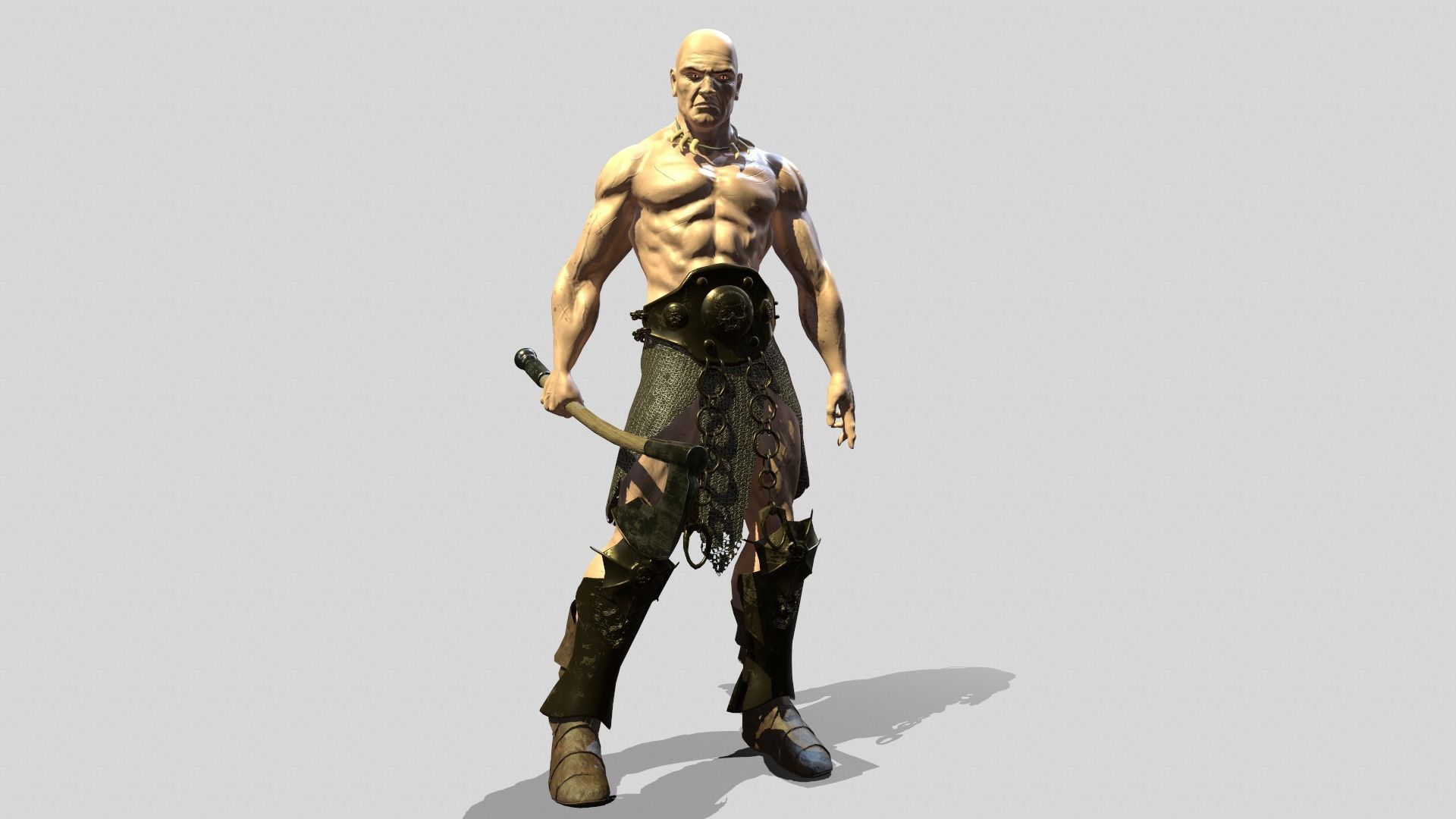 Ancient Warrior Low-poly 3D model_16