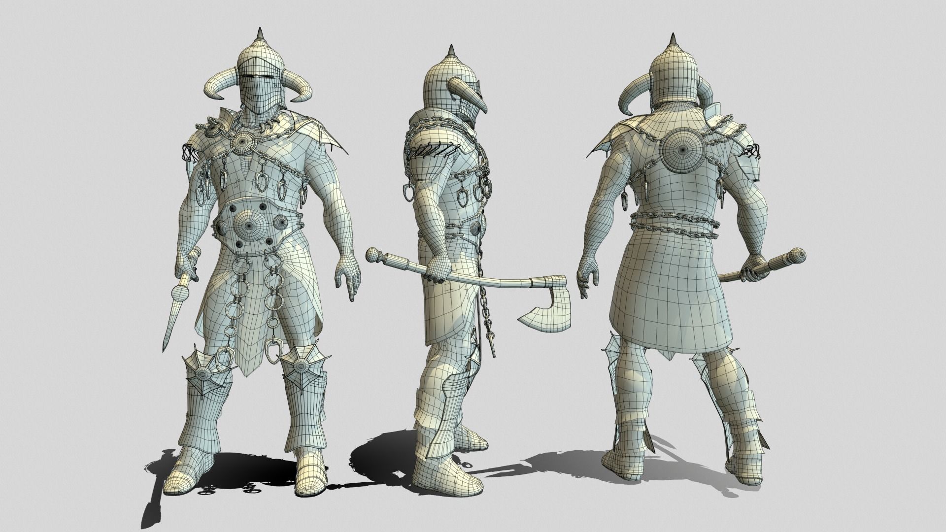 Ancient Warrior Low-poly 3D model_17