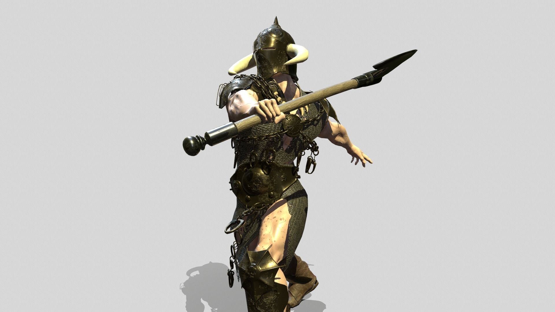 Ancient Warrior Low-poly 3D model_11