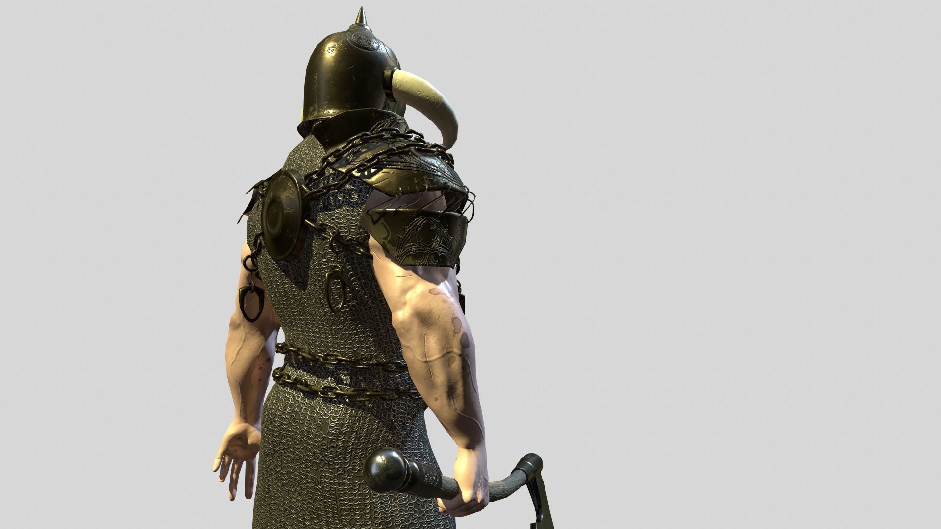 Ancient Warrior Low-poly 3D model_8