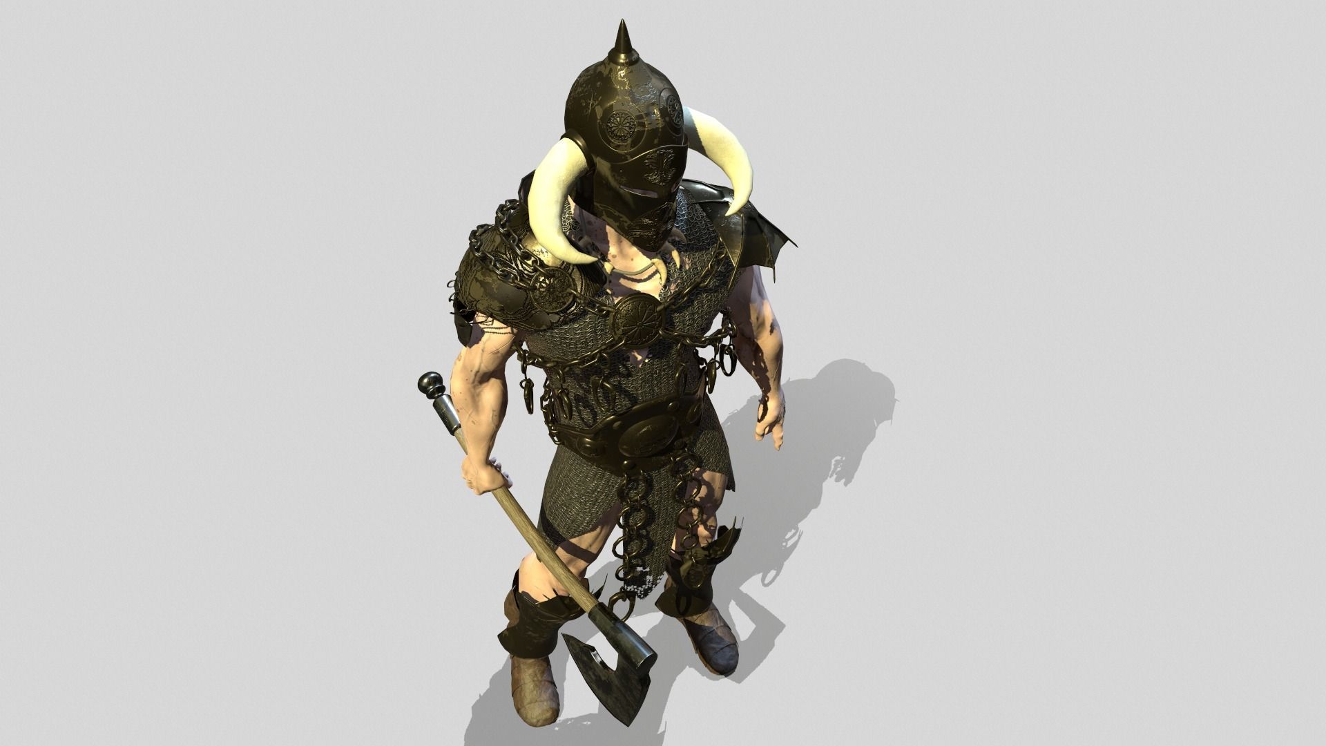 Ancient Warrior Low-poly 3D model_5