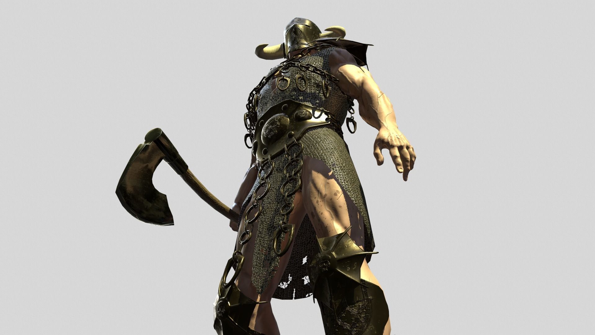 Ancient Warrior Low-poly 3D model_7