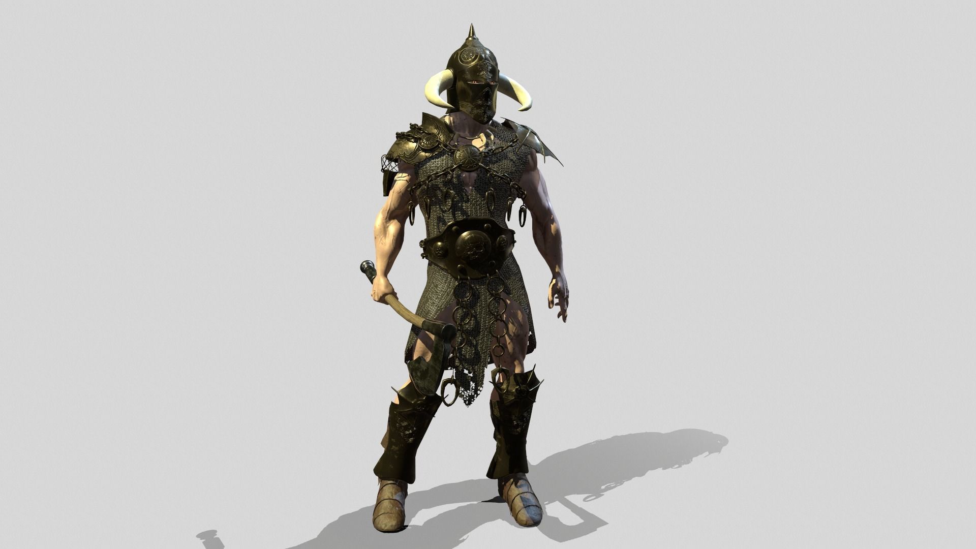 Ancient Warrior Low-poly 3D model_14