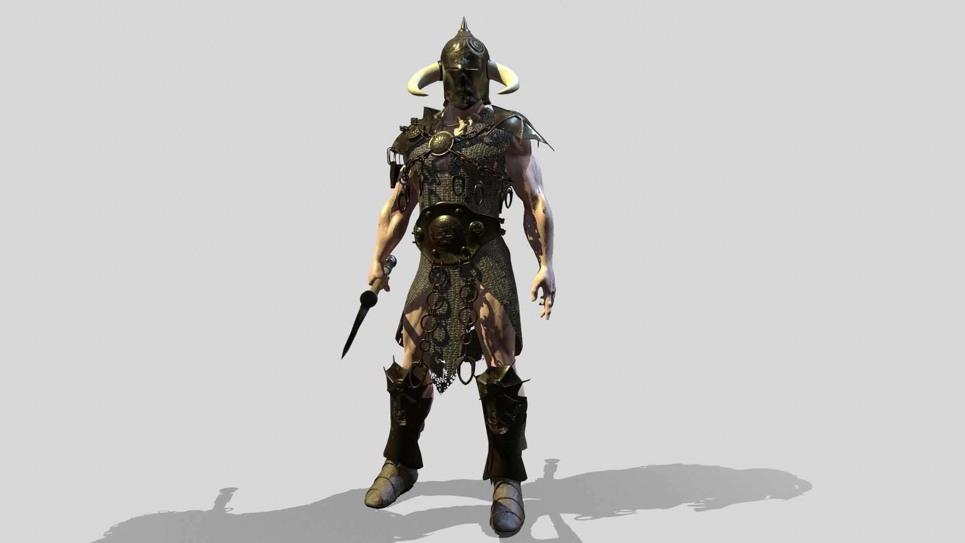 Ancient Warrior Low-poly 3D model_4