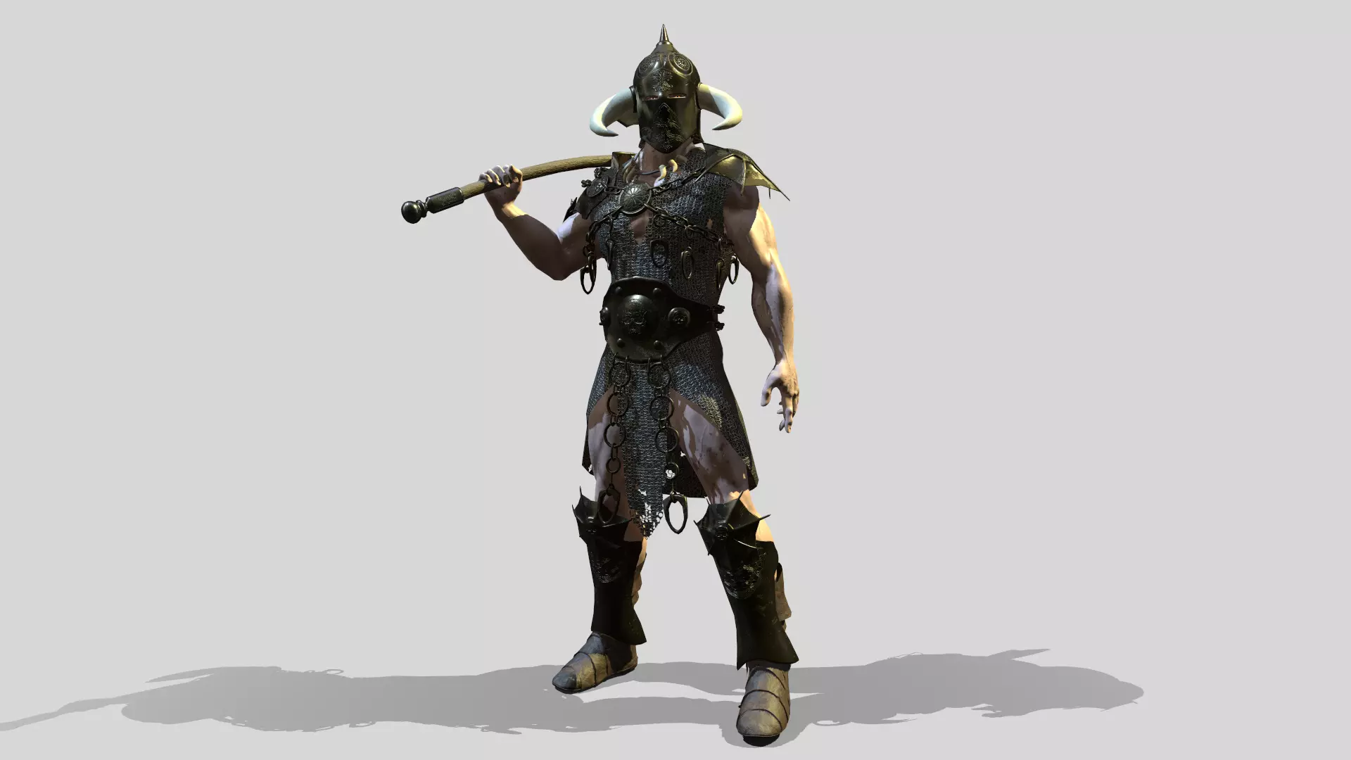 Ancient Warrior Low-poly 3D model_0