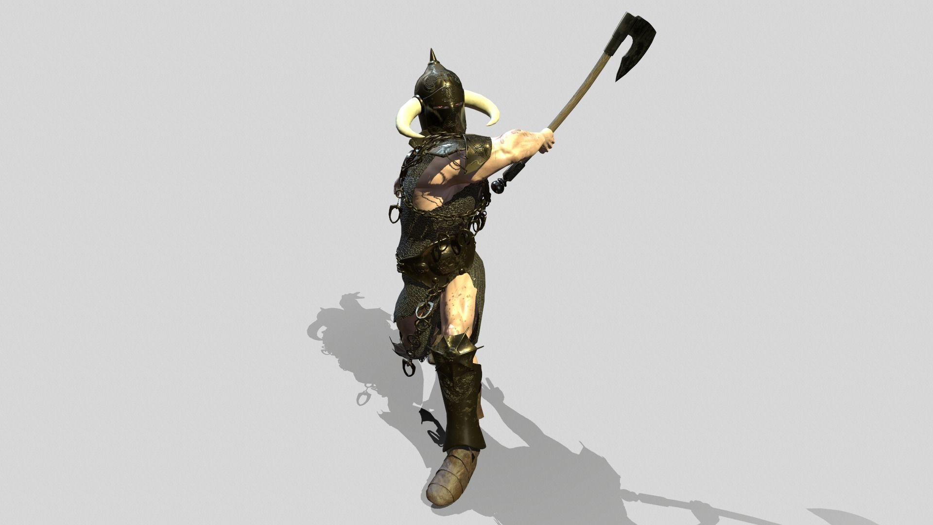 Ancient Warrior Low-poly 3D model_9