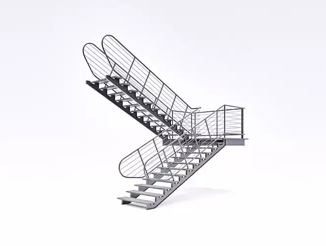 Industrial Metal Stair 01