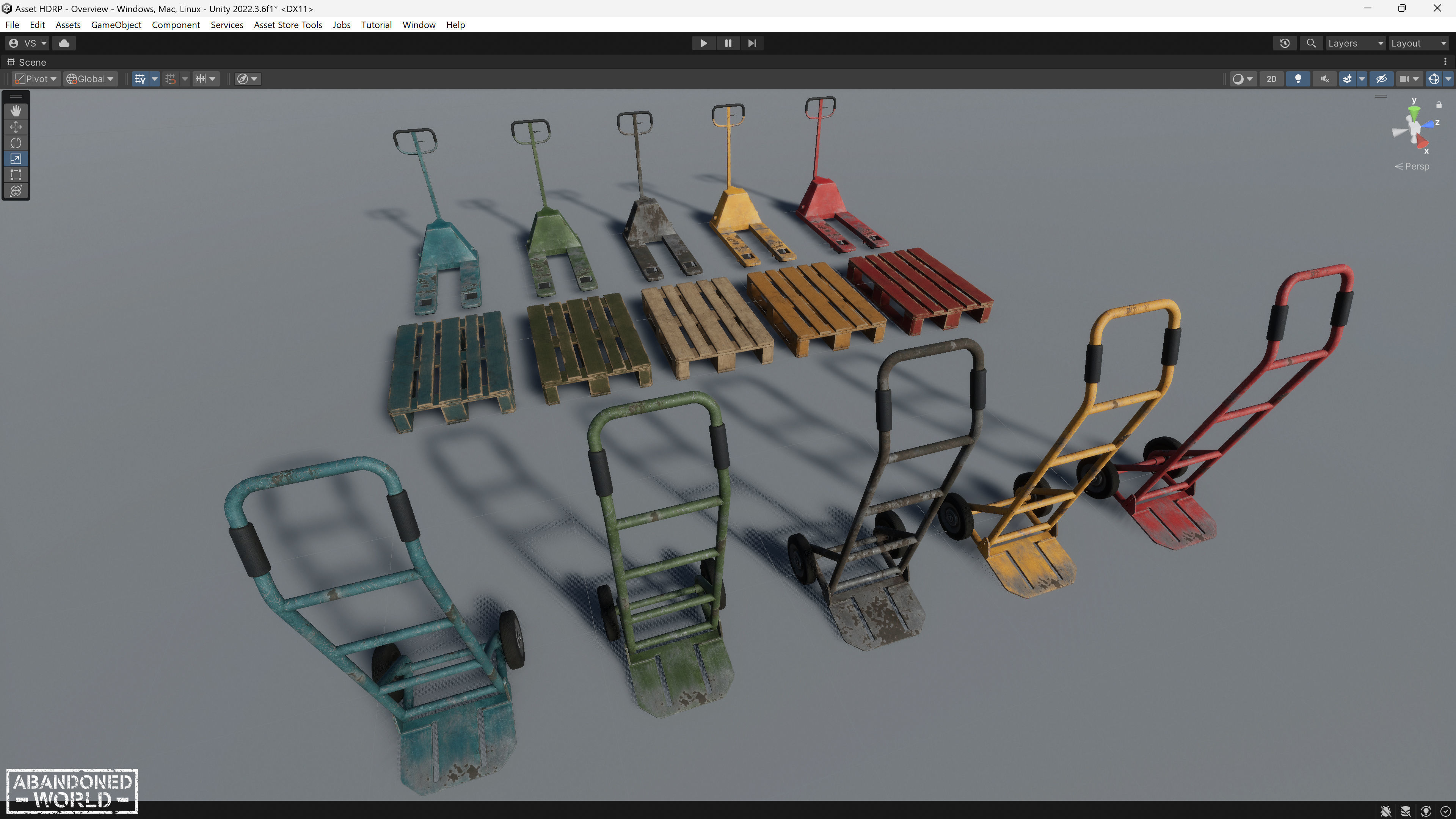 Pallet Jack and Warehouse Equipment Low-poly 3D model_29