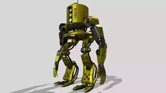 Robot Worker Low-poly 3D model