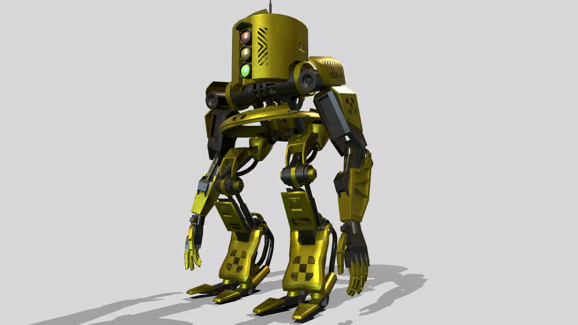Robot Worker Low-poly 3D model_0