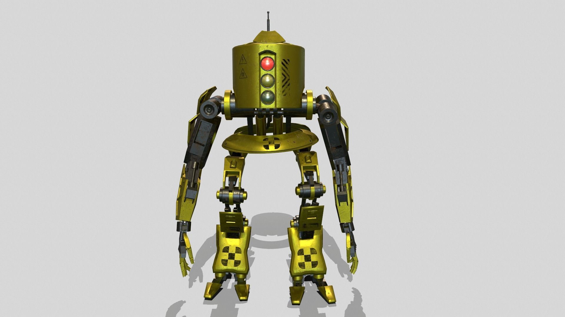 Robot Worker Low-poly 3D model_2