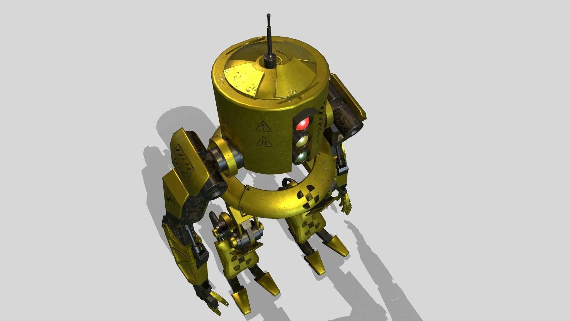 Robot Worker Low-poly 3D model_6