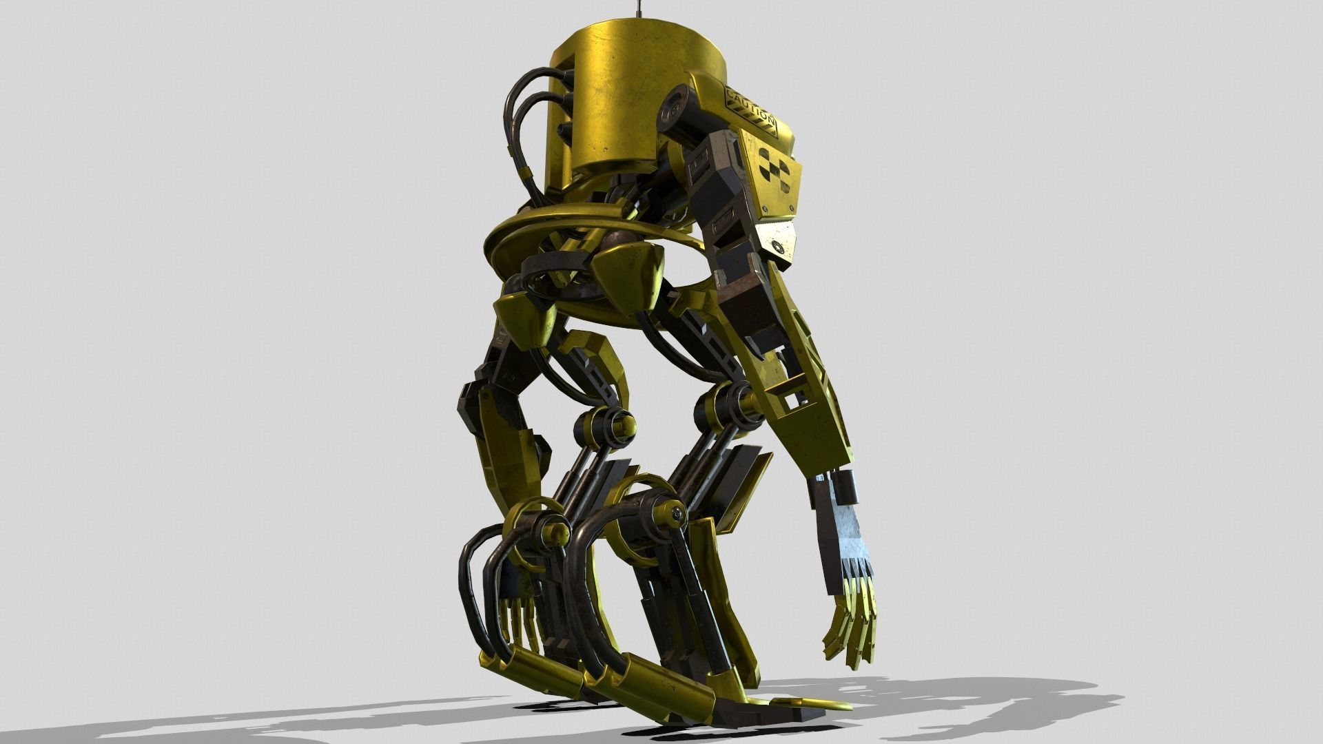 Robot Worker Low-poly 3D model_12