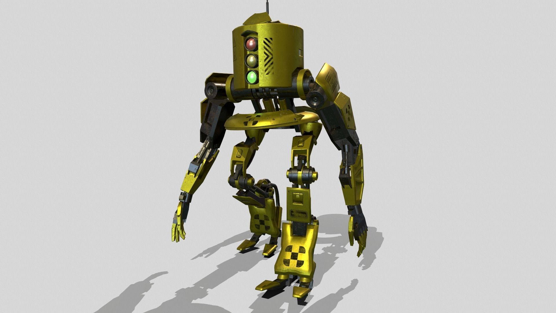 Robot Worker Low-poly 3D model_11
