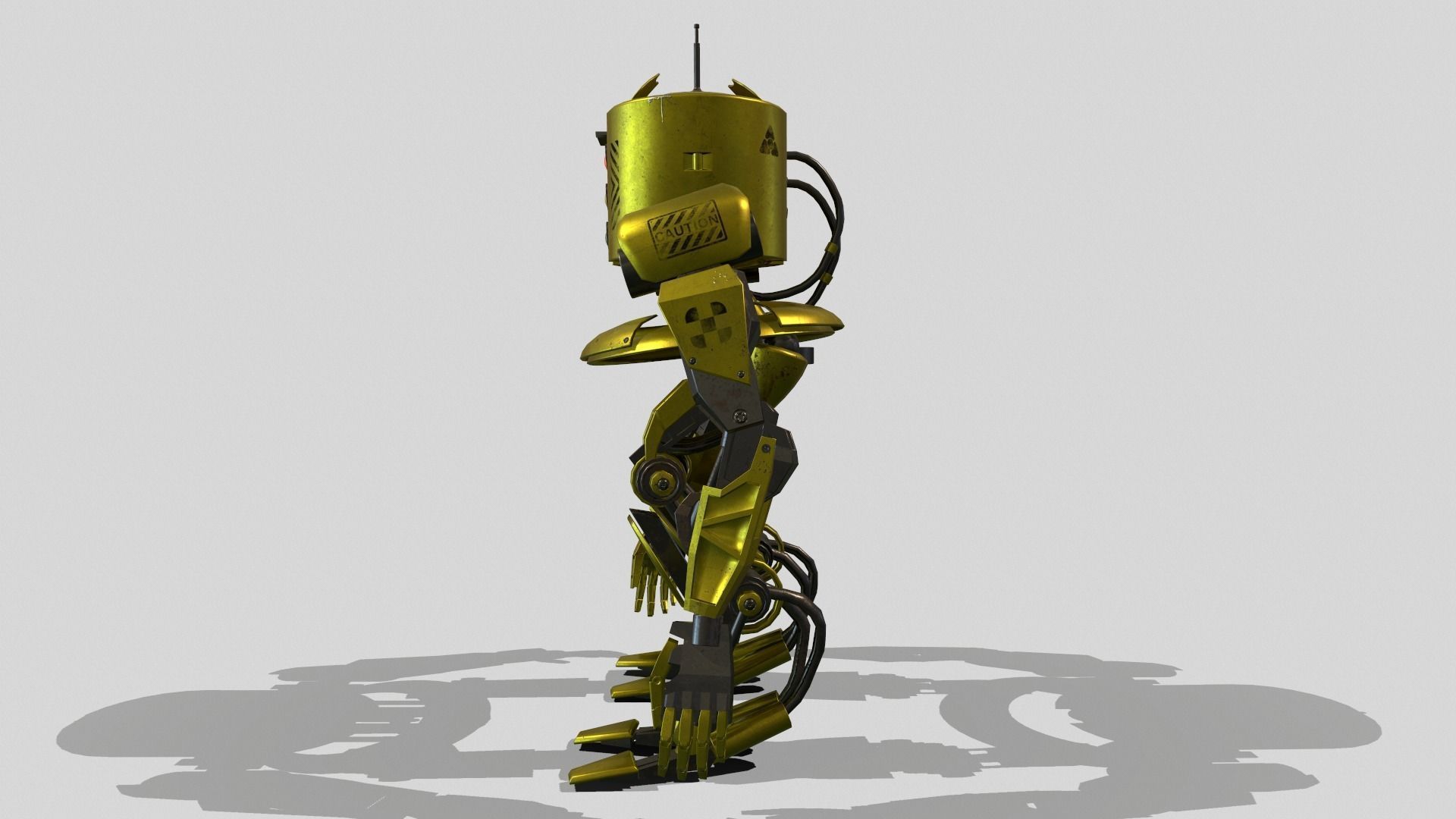 Robot Worker Low-poly 3D model_3