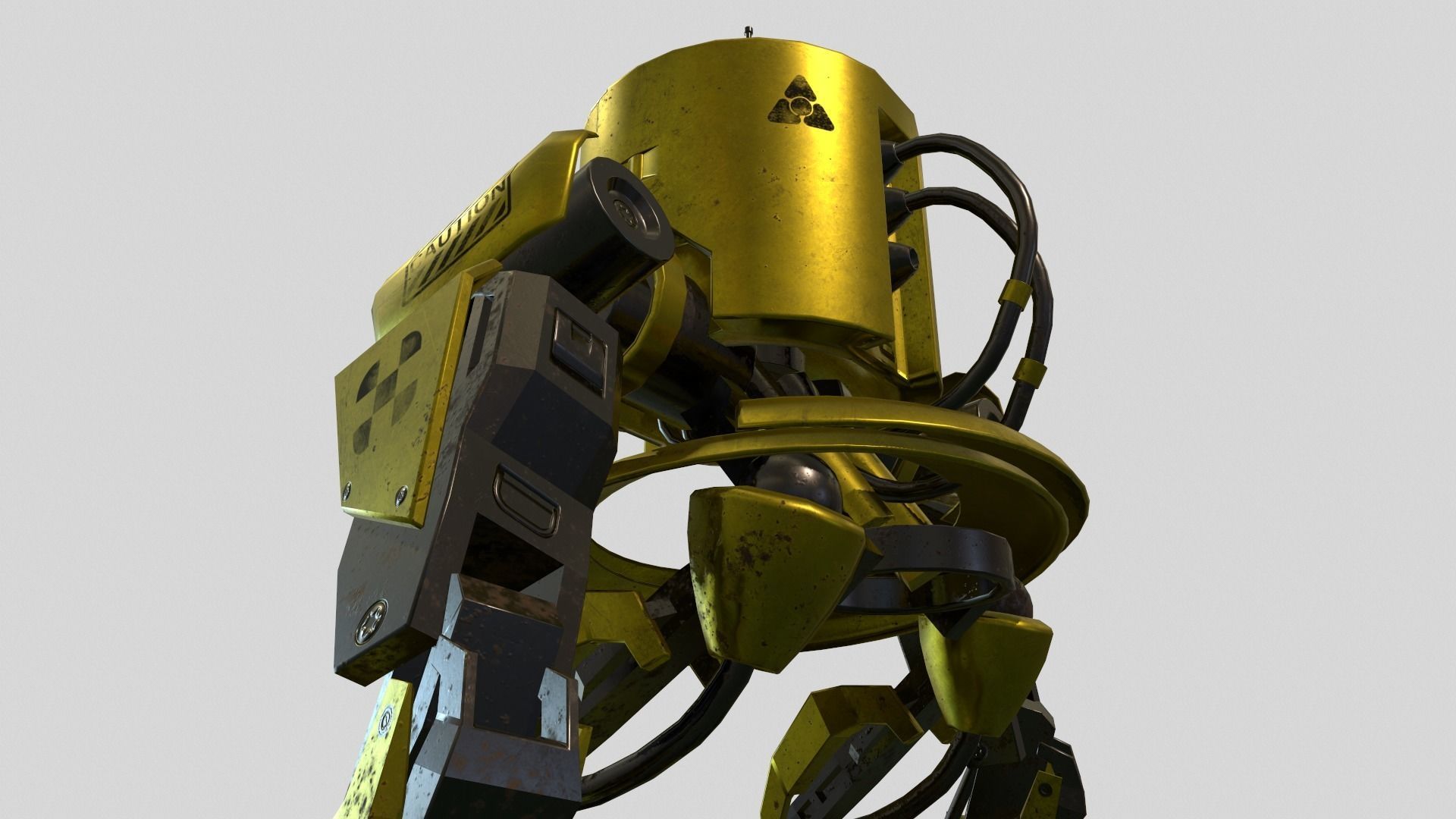 Robot Worker Low-poly 3D model_7