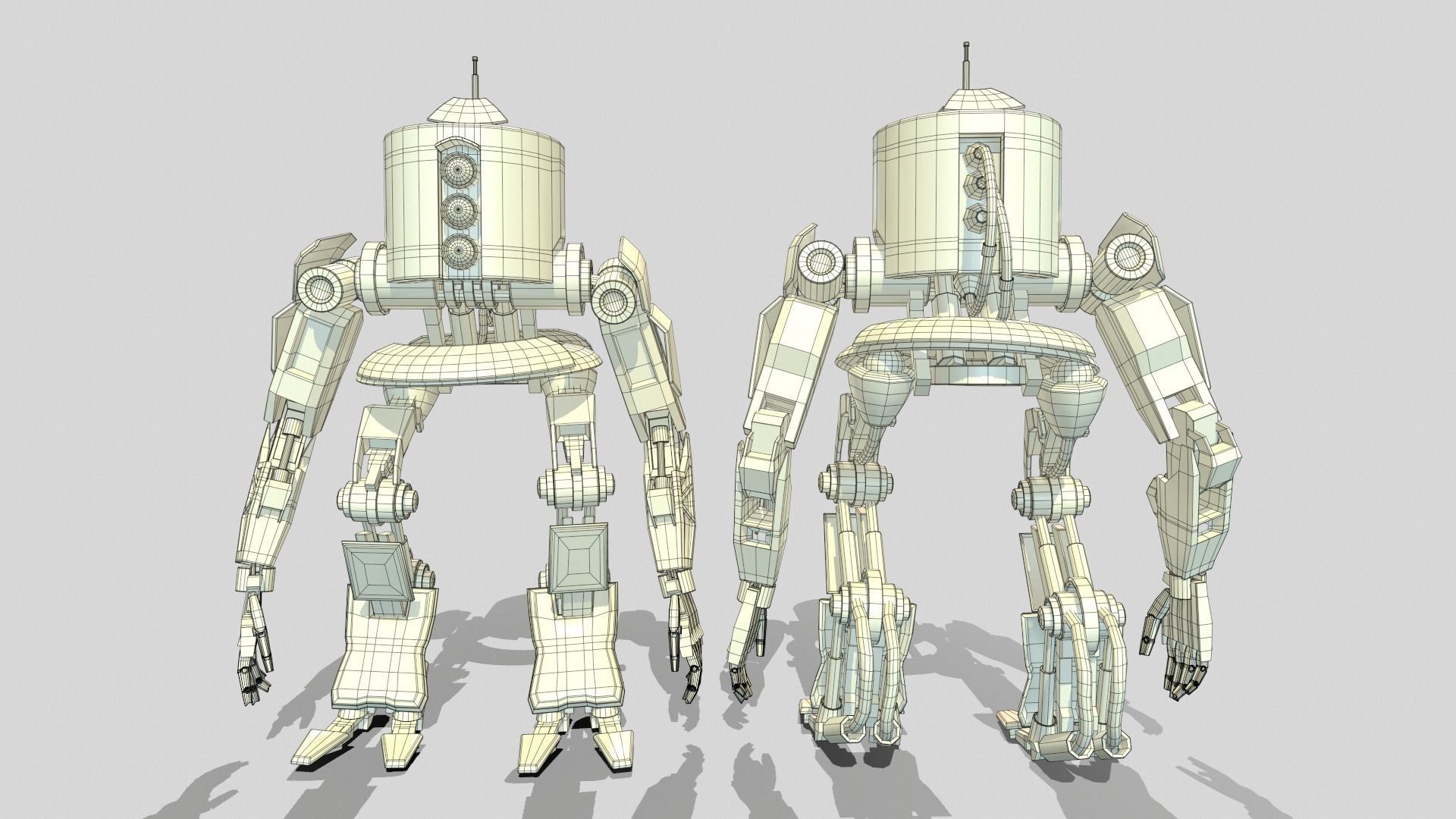 Robot Worker Low-poly 3D model_13